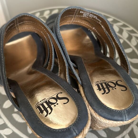 Sofft Blue Wedge Sandals - Picture 7 of 14